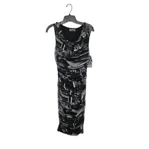 NWT Tango Mango Ruched Side Bodycon Sheer Mesh Lined Midi Sleeveless Dress Sz XS
